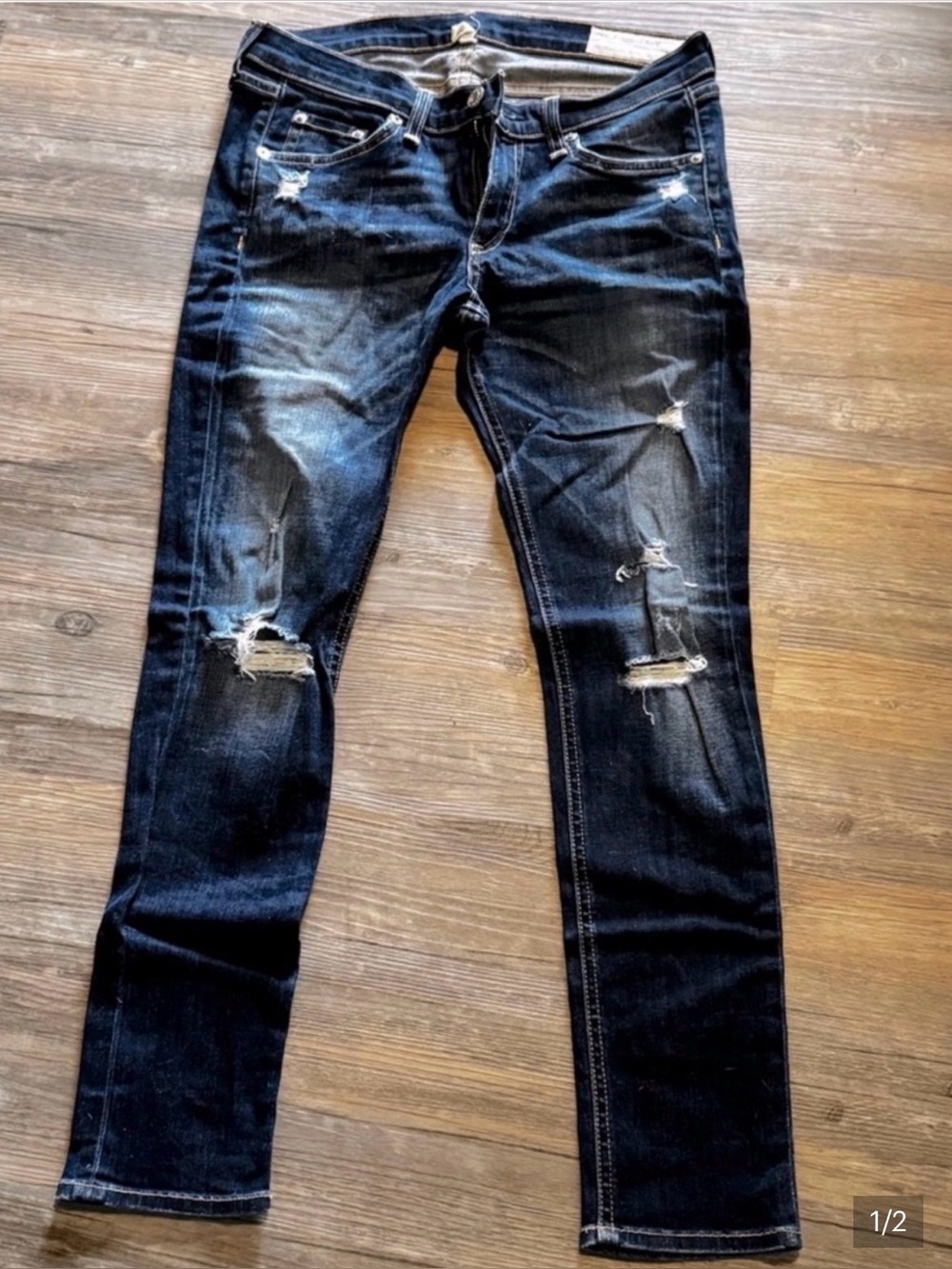 Rag & Bone Skinny Leg Capri Distressed Jeans Size 27